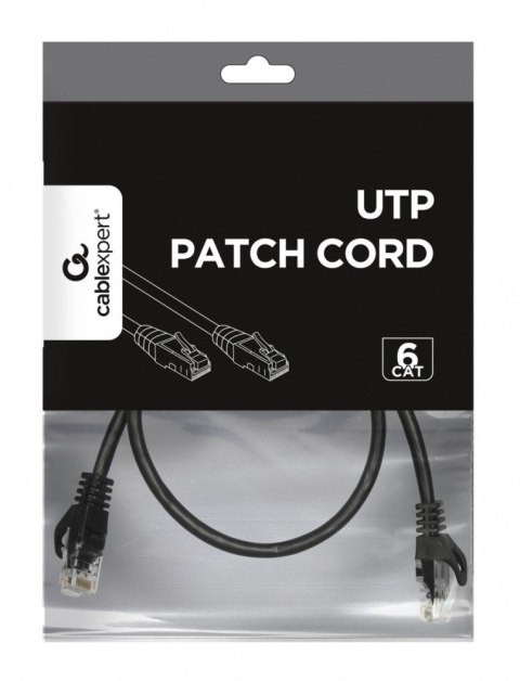 Patch cord Kat.6 UTP 0.25m czarny
