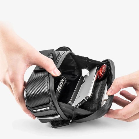 Torba rowerowa podsiodłowa o sztywnej konstrukcji 1.5L - czarna