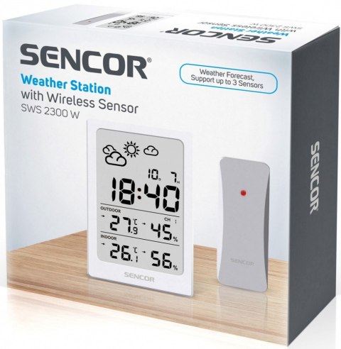 Stacja pogody wielofunkcyjna SWS 2300 W, data, zegar, budzik