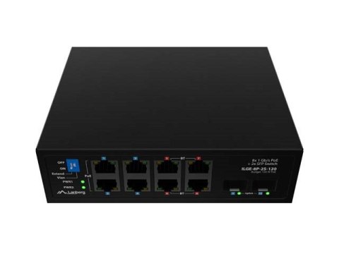 LANBERG SWITCH LIGHT INDUSTRIAL POE 4XBT 4XAT 2XSFP DIN NIEZARZĄDZALNY GIGABIT ETHERNET