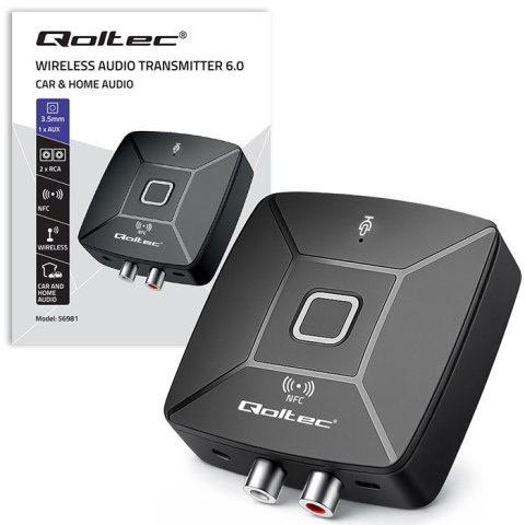 Bezprzewodowy transmiter odbiornik Audio HiFi Home&Car | Bluetooth 6.0 | NFC | 2 x RCA | 1 x AUX MiniJack 3.5mm | Mikrofon