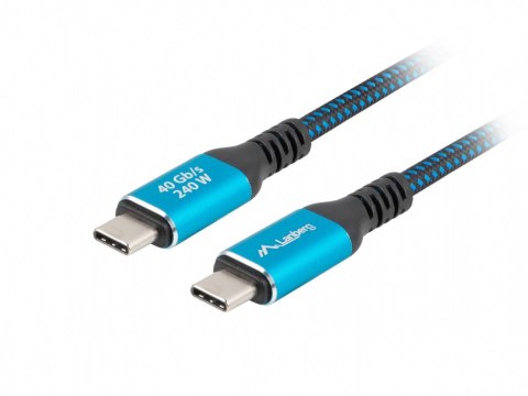 Kabel USB-C M/M USB4 0,5m 240W 8K 60HZ czarno-niebieski