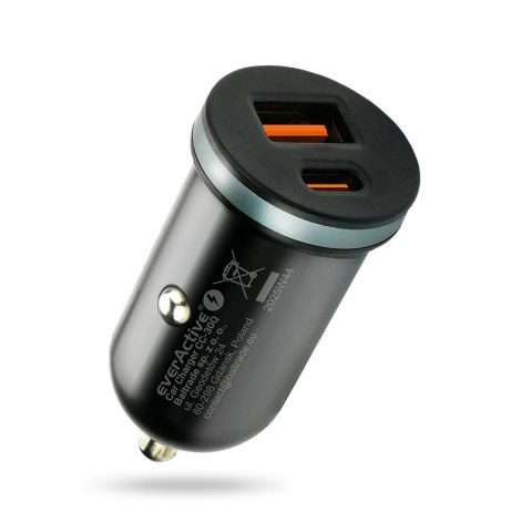 Ładowarka samochodowa CC-30Q QC3.0 35W 1X USB + 1X USB-C PD czarna