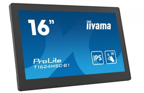 Monitor 15.6 cali T1624MSC-B1 IPS,poj.10pkt.450cd,24/7,media player,6H