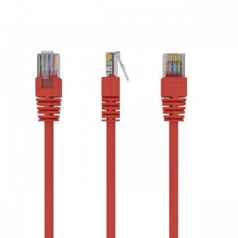 Patch cord kat.5e osłonka zalewana 0.25m czerwony