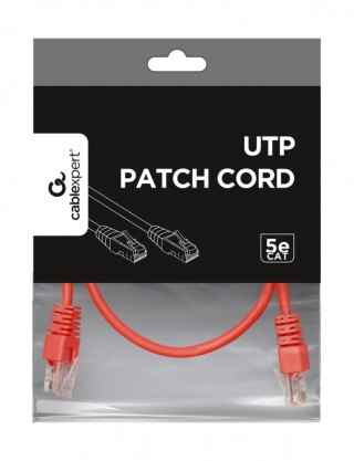 Patch cord kat.5e osłonka zalewana 0.25m czerwony