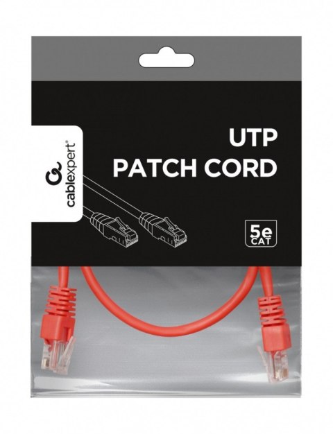 Patch cord kat.5e osłonka zalewana 0.25m czerwony