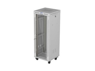 Szafa instalacyjna rack stojąca 19" 32U 600x600 szara drzwi perforowane LCD ( Flat pack)