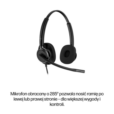 Słuchawki przewodowe HP Poly Mission 425 Stereo USB Wired Headset Classic