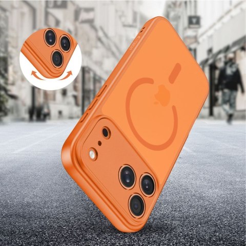 Etui pokrowiec na iPhone 17 Pro Max BasicMag MagSafe - pomarańczowe