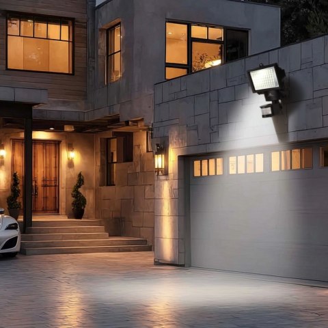 Naświetlacz solarny LED z czujnikiem IP44 MCE442