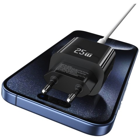 Ładowarka sieciowa 25W 1xUSB-C 1xUSB-A Fast Charging Czarna