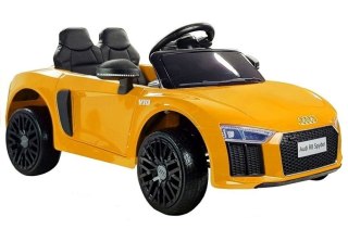 Auto na Akumulator Audi R8 Spyder Żółty Lakierowany Pilot MP3 Światła LED LEAN CARS