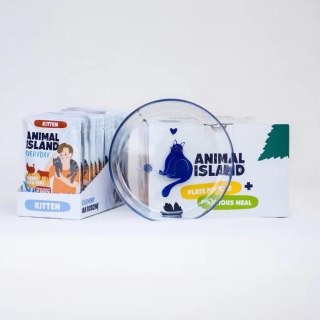 ANIMAL ISLAND Kitten indyk,cielęcina12x85g+talerzyk