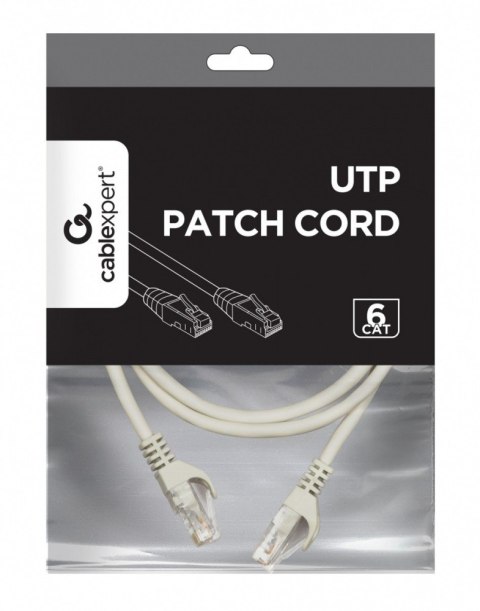 Patch cord kat.6 miedź UTP 1m szary