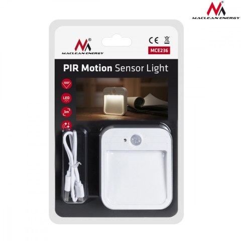 Lampa LED schodowa z sensorem ruchu MCE236