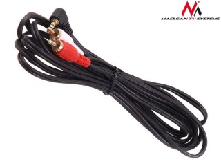 Przewód mini jack 3,5mm kątowy 2RCA 1m MCTV-824 czarny