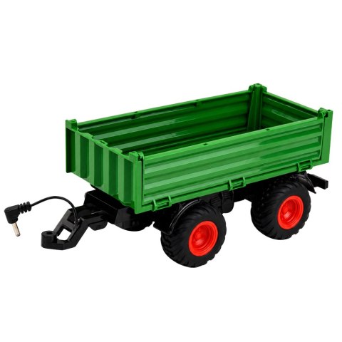 Traktor Rolniczy Z Przyczepą Wywrotką Zdalnie Sterowany RC Zielony 1:24
