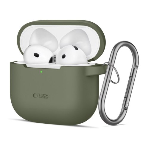 Etui pokrowiec na Apple AirPods 4 Silicone Hook - zielony