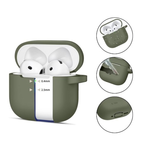 Etui pokrowiec na Apple AirPods 4 Silicone Hook - zielony