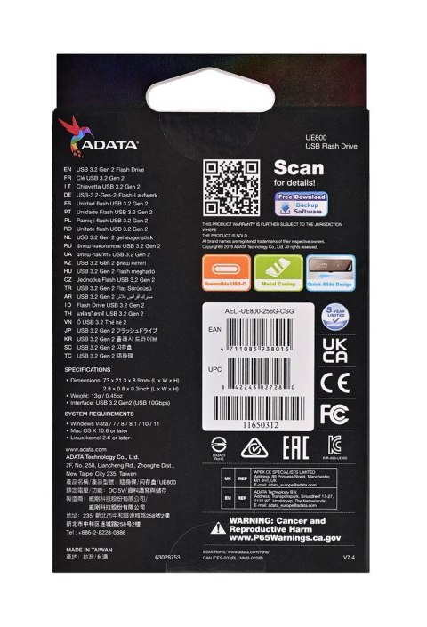 ADATA pendrive Dashdrive Elite UE800 256 GB