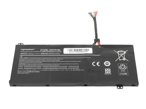 Bateria AC14A8L AC15B7L do Acer VN7 Nitro V15 V17 - 4600 mAh (52 Wh)