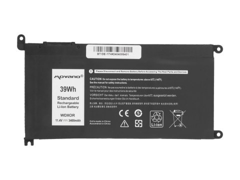 Bateria WDX0R P75F P62F P66F T2JX4 WDXOR do Dell - 3400 mAh (39 Wh)
