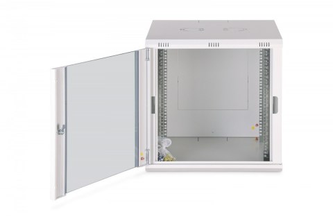 Szafa sieciowa wisząca Dynamic 19" 12U rack 607x600x600mm, drzwi szyba, szara, niezłożona, 60kg