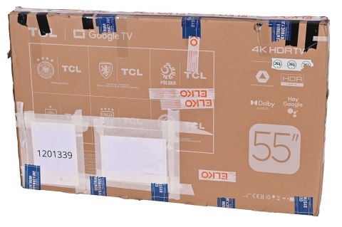 Telewizor TCL 55V6B LED 55'' 4K Ultra HD Google TV Dolby Audio DVB-T2 Czarny (WYPRZEDAŻ)