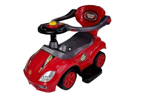 Jeździk z Pchaczem Dla Dzieci Mega Car 3w1 Piszczek Schowek Czerwony LEAN CARS
