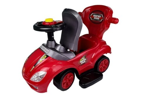 Jeździk z Pchaczem Dla Dzieci Mega Car 3w1 Piszczek Schowek Czerwony LEAN CARS