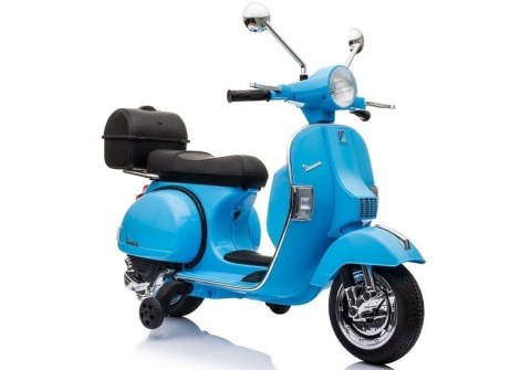 Skuter na Akumulator Vespa Dla Dzieci Światła LED Panel MP3 Niebieski LEAN CARS