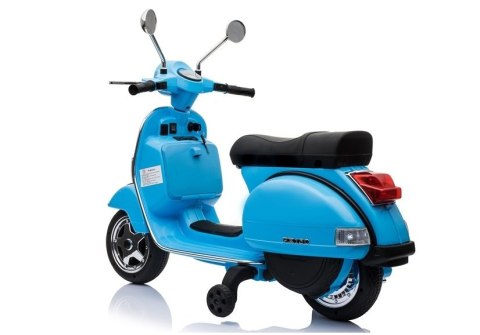 Skuter na Akumulator Vespa Dla Dzieci Światła LED Panel MP3 Niebieski LEAN CARS
