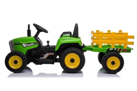Traktor na Akumulator z Przyczepą XMX611 Pilot Światła LED Zielony LEAN CARS