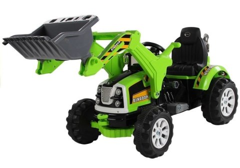 Traktor Koparko-Ładowarka Na Akumulator Dla Dzieci Z Ruchomą Łyżką Zielona LEAN CARS