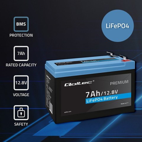 Akumulator LiFePO4 | 12.8V | 7Ah | 89.6Wh | BMS