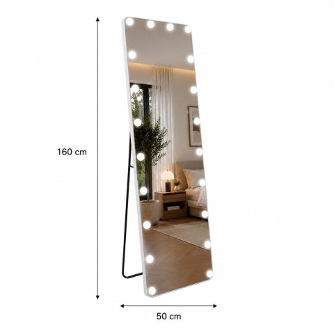 Lustro stojące podświetlane LED HOLLYWOOD 160x50cm