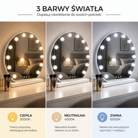 Lustro zdobione GLAMOUR LED 50cm