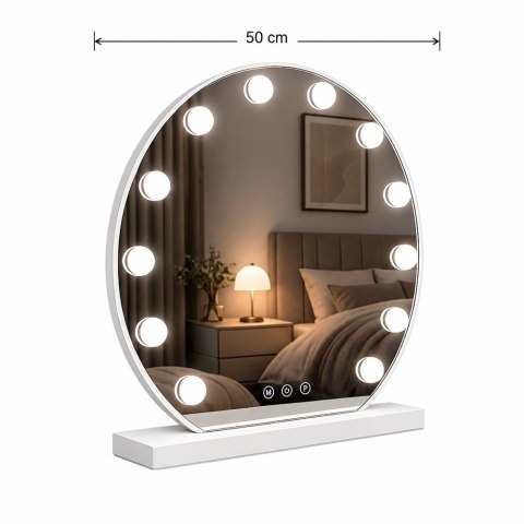 Lustro zdobione GLAMOUR LED 50cm