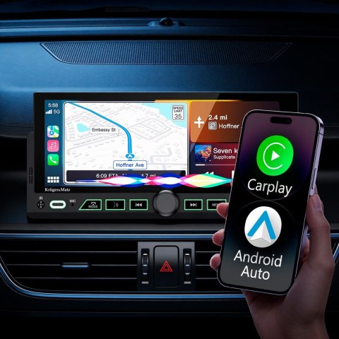 KRUGER&MATZ RADIO SAMOCHODOWE KM2017 CARPLAY/ANDROIDAUTO 1DIN