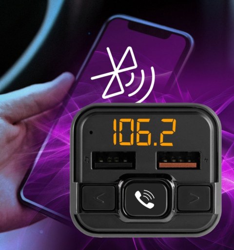 Transmter FM z bluetooth z ładowarką 18W