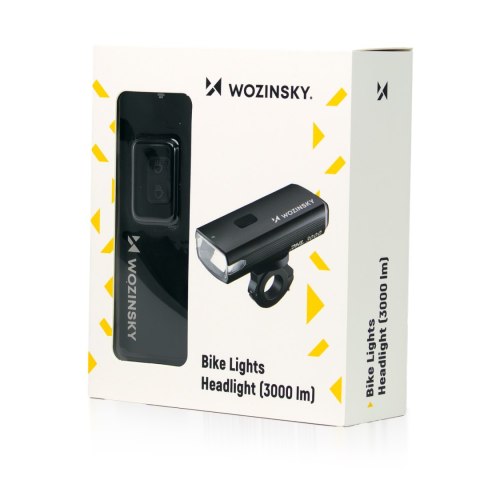 Lampka rowerowa przednia z kablem USB-C 3000 lm - czarna