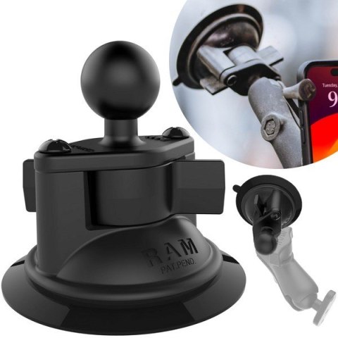 RAM Mount Twist-Lock™ Przyssawka Do Szyby/Deski Rozdzielczej z Głowicą rozmiar B RAM-B-224-1U