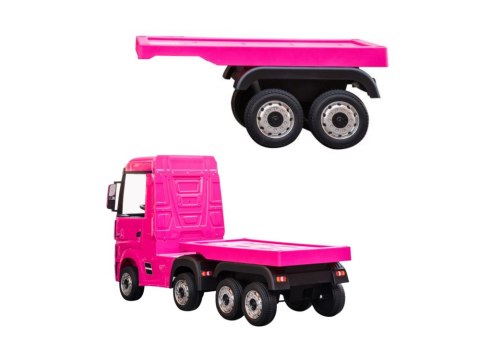 Naczepa Do Pojazdu Na Akumulator HL358 Mercedes Scania Actros Różowa LEAN CARS