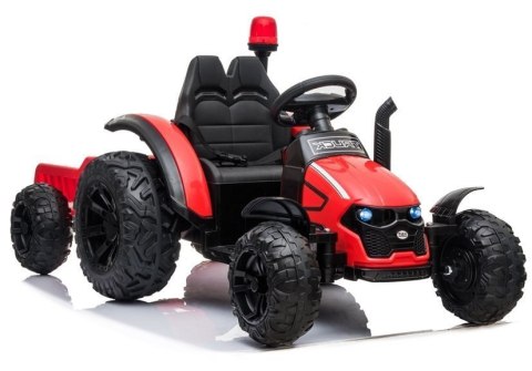 Traktor na akumulator z Przyczepą HZB-200 Światła LED MP3 Czerwony LEAN CARS