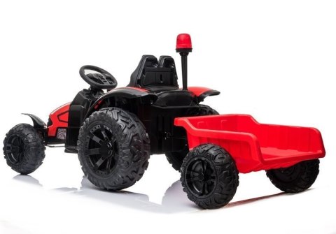 Traktor na akumulator z Przyczepą HZB-200 Światła LED MP3 Czerwony LEAN CARS