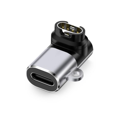 Adapter przejściówka kątowa USB-C do zegarka Garmin - szary