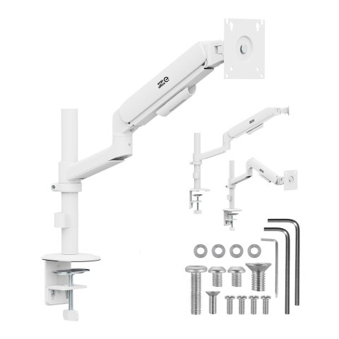ERGO OFFICE UCHWYT / WIESZAK NA MONITOR SPRĘŻYNA GAZOWA, 17"-32", 1-10KG, BIAŁY MAT, MAX. VESA 100X100 ER-691 W