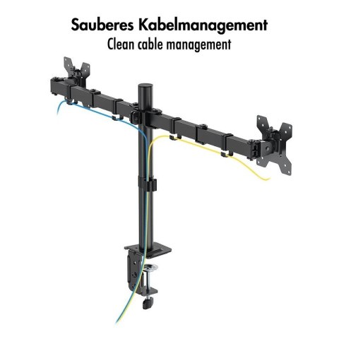 Uchwyt do monitora 2x 17-32',10kg max na ramie