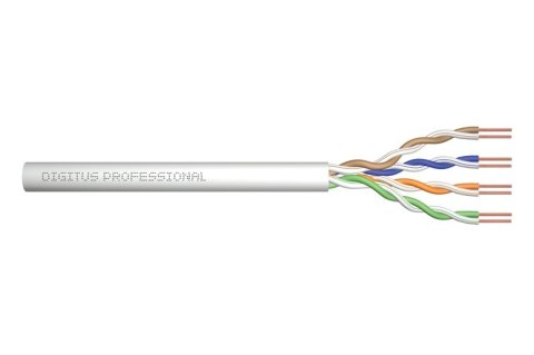Kabel instalacyjny kat.5e, U/UTP, Eca, AWG 24/1, PVC, 100m, szary